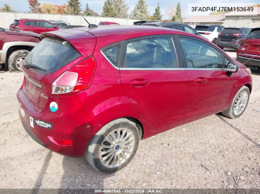 2014 Ford Fiesta Titanium VIN: 3FADP4FJ7EM153649 Lot: 40667645