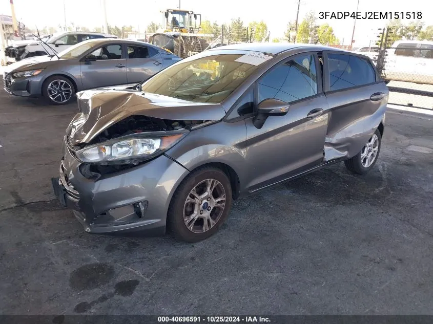 2014 Ford Fiesta Se VIN: 3FADP4EJ2EM151518 Lot: 40696591