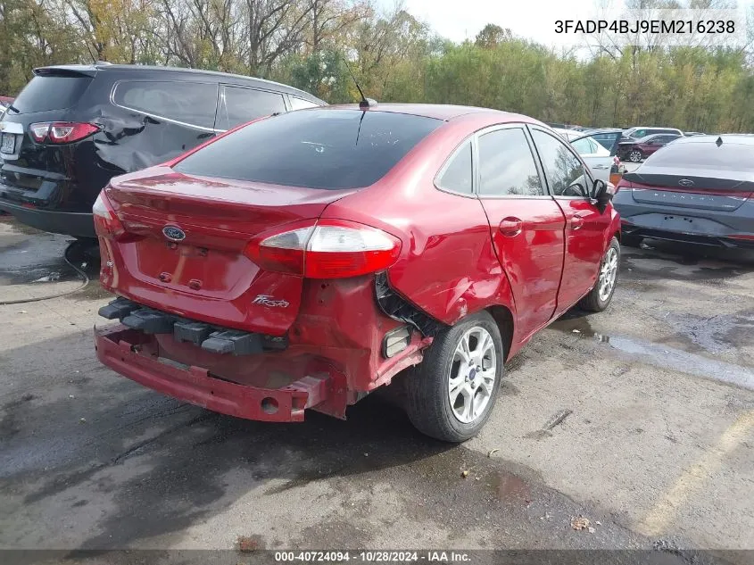 2014 Ford Fiesta Se VIN: 3FADP4BJ9EM216238 Lot: 40724094