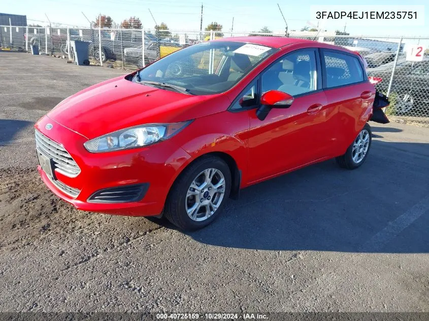 2014 Ford Fiesta Se VIN: 3FADP4EJ1EM235751 Lot: 40725159