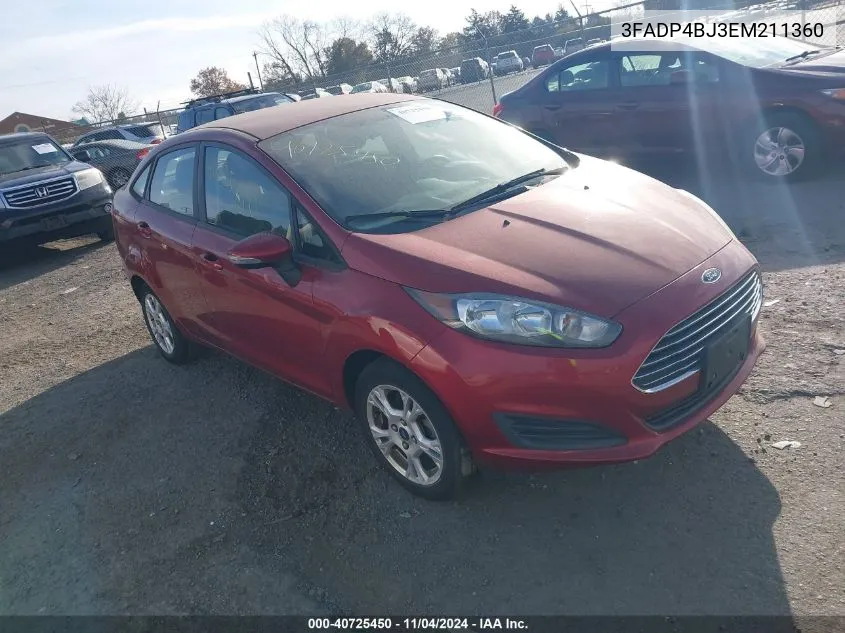 2014 Ford Fiesta Se VIN: 3FADP4BJ3EM211360 Lot: 40725450