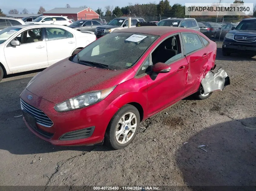 2014 Ford Fiesta Se VIN: 3FADP4BJ3EM211360 Lot: 40725450