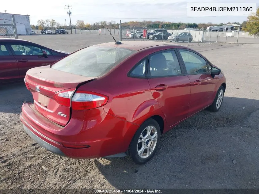 2014 Ford Fiesta Se VIN: 3FADP4BJ3EM211360 Lot: 40725450