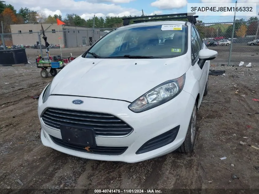 2014 Ford Fiesta Se VIN: 3FADP4EJ8EM166332 Lot: 40741475