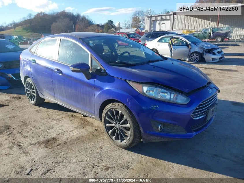 2014 Ford Fiesta Se VIN: 3FADP4BJ4EM142260 Lot: 40757779