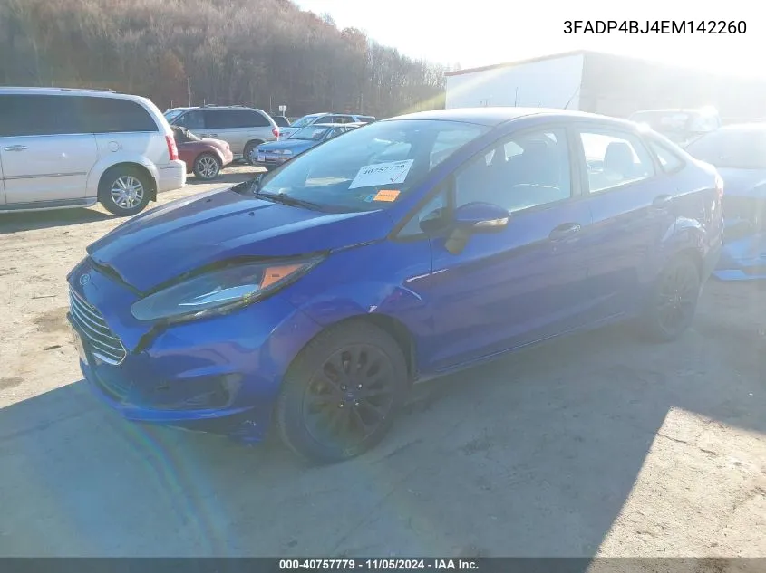 2014 Ford Fiesta Se VIN: 3FADP4BJ4EM142260 Lot: 40757779