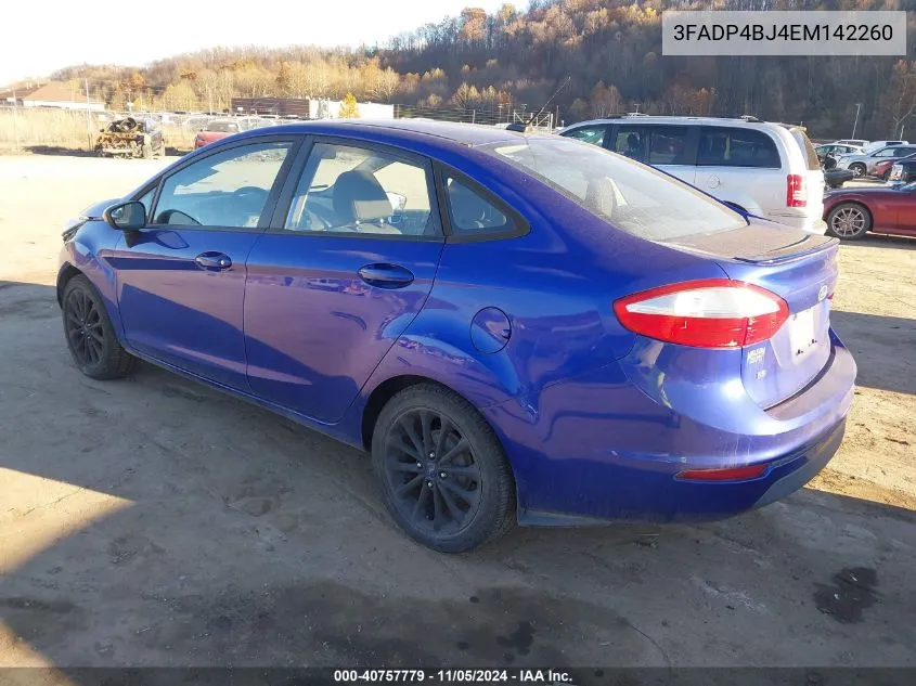 2014 Ford Fiesta Se VIN: 3FADP4BJ4EM142260 Lot: 40757779