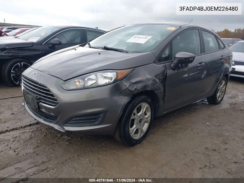 2014 Ford Fiesta Se VIN: 3FADP4BJ0EM226480 Lot: 40761646