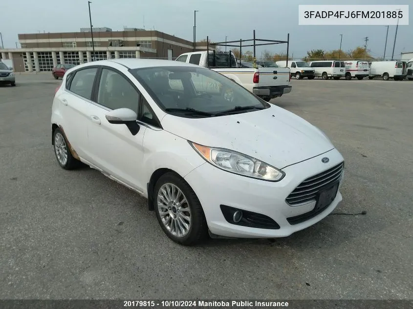 2015 Ford Fiesta Titanium VIN: 3FADP4FJ6FM201885 Lot: 20179815