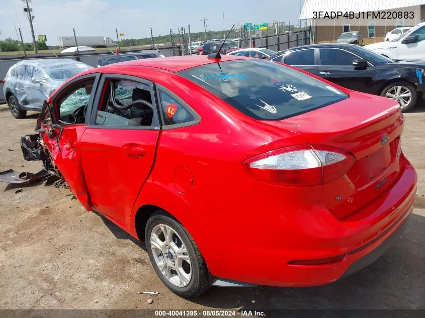 2015 Ford Fiesta Se VIN: 3FADP4BJ1FM220883 Lot: 40041395