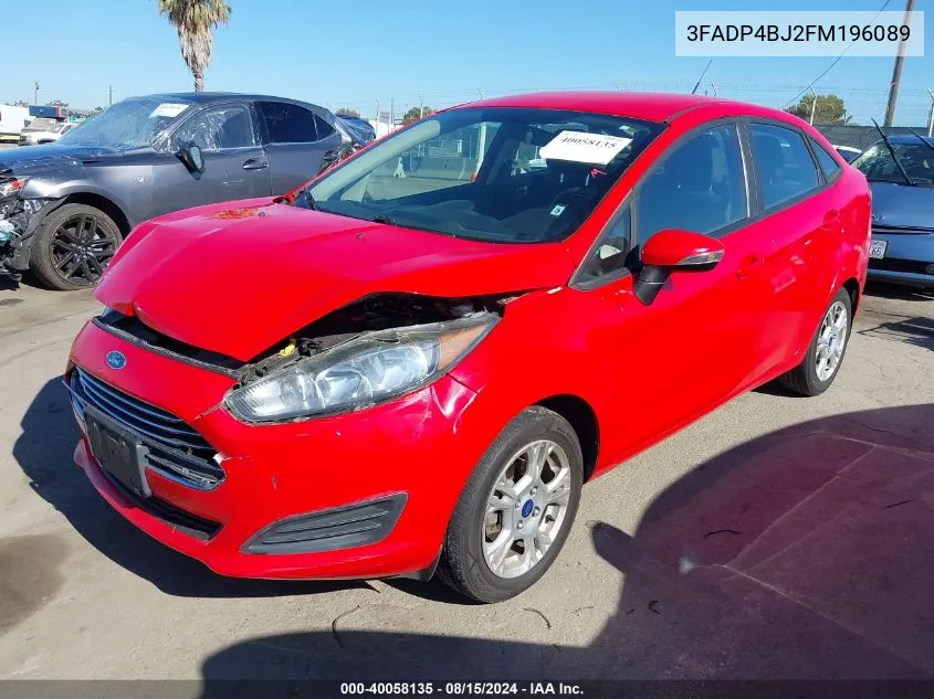 2015 Ford Fiesta Se VIN: 3FADP4BJ2FM196089 Lot: 40058135