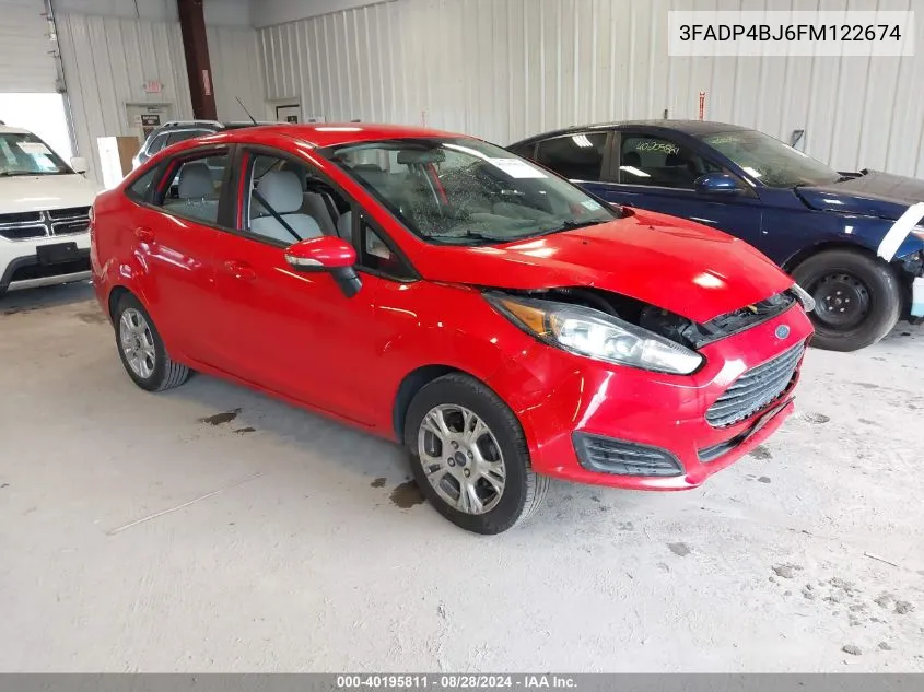 2015 Ford Fiesta Se VIN: 3FADP4BJ6FM122674 Lot: 40195811