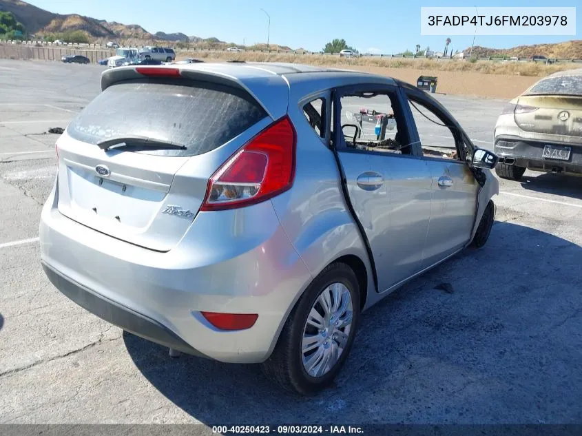 2015 Ford Fiesta S VIN: 3FADP4TJ6FM203978 Lot: 40250423