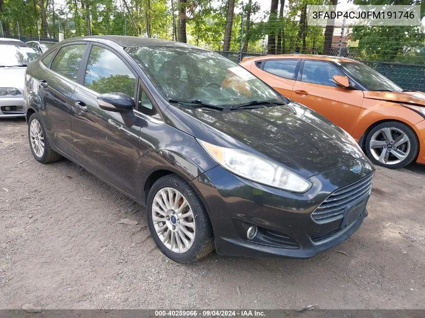 2015 Ford Fiesta Titanium VIN: 3FADP4CJ0FM191746 Lot: 40259066