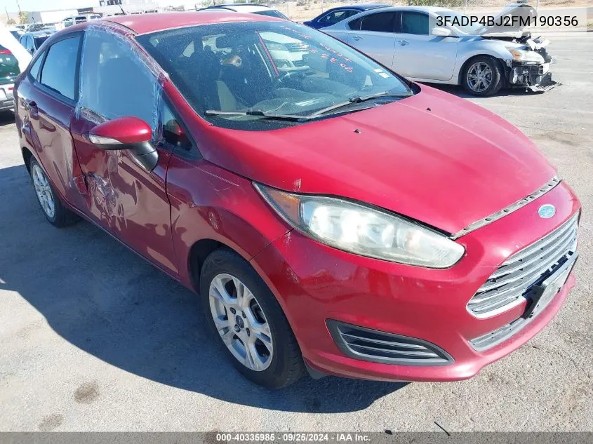 2015 Ford Fiesta Se VIN: 3FADP4BJ2FM190356 Lot: 40335985