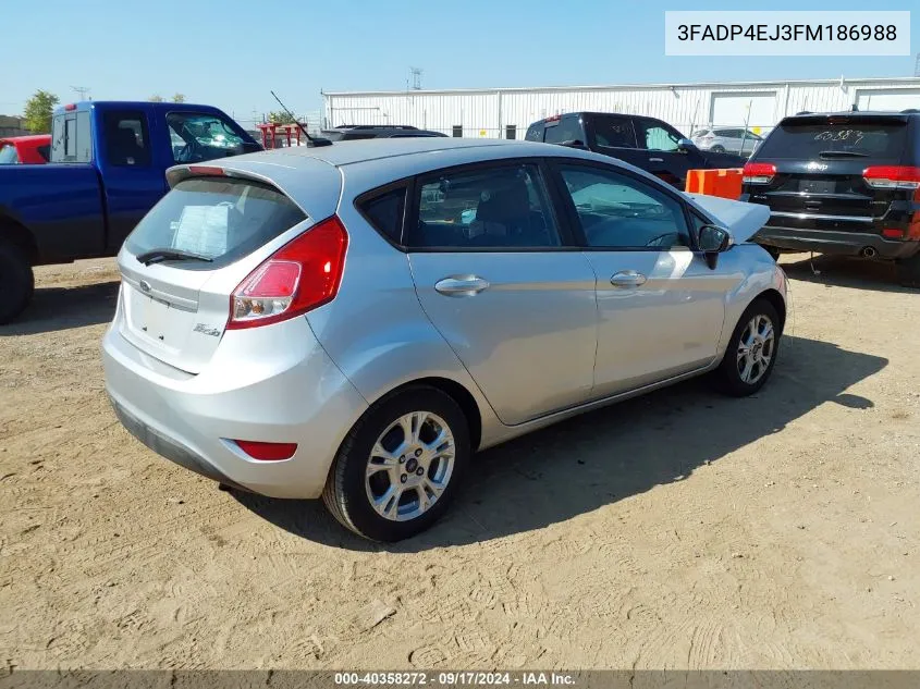 2015 Ford Fiesta Se VIN: 3FADP4EJ3FM186988 Lot: 40358272