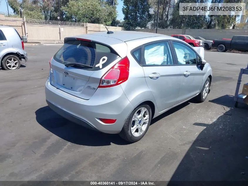 2015 Ford Fiesta Se VIN: 3FADP4EJ6FM208353 Lot: 40360141