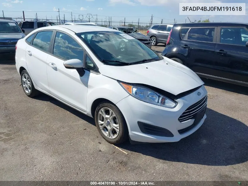 2015 Ford Fiesta Se VIN: 3FADP4BJ0FM191618 Lot: 40470198