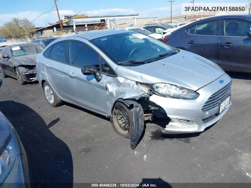 2015 Ford Fiesta S VIN: 3FADP4AJ2FM158850 Lot: 40486239