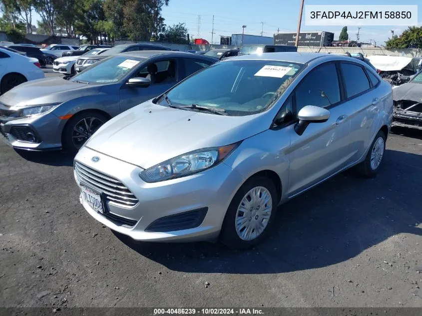 2015 Ford Fiesta S VIN: 3FADP4AJ2FM158850 Lot: 40486239