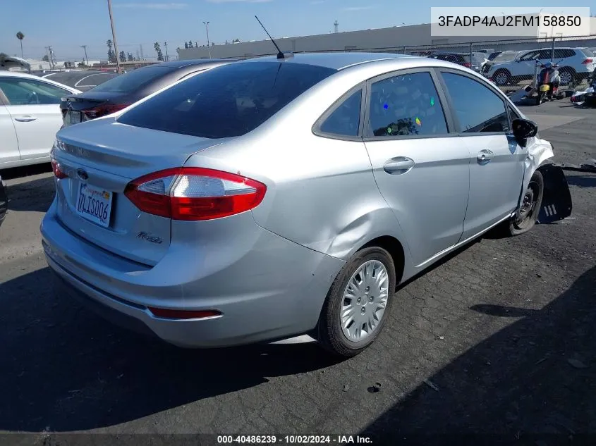 2015 Ford Fiesta S VIN: 3FADP4AJ2FM158850 Lot: 40486239