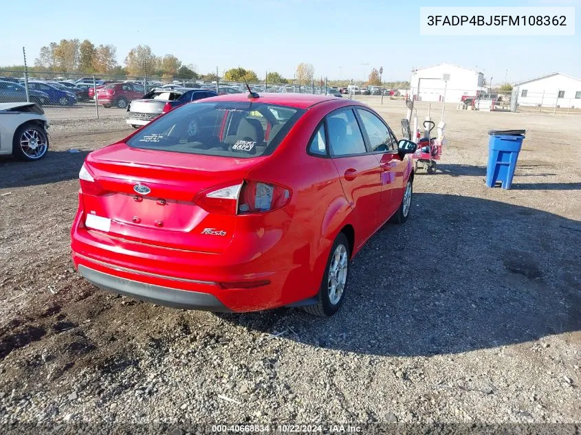 2015 Ford Fiesta Se VIN: 3FADP4BJ5FM108362 Lot: 40668834