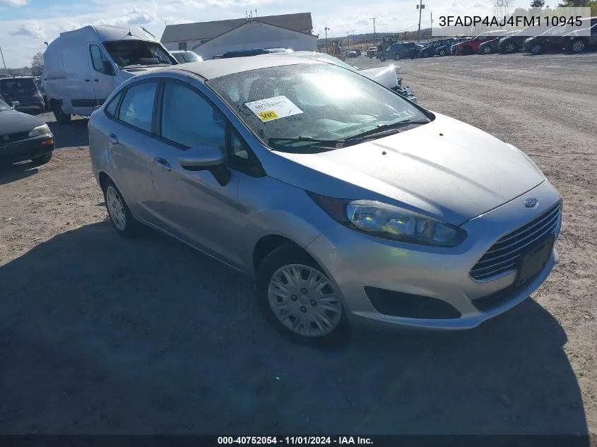 2015 Ford Fiesta S VIN: 3FADP4AJ4FM110945 Lot: 40752054