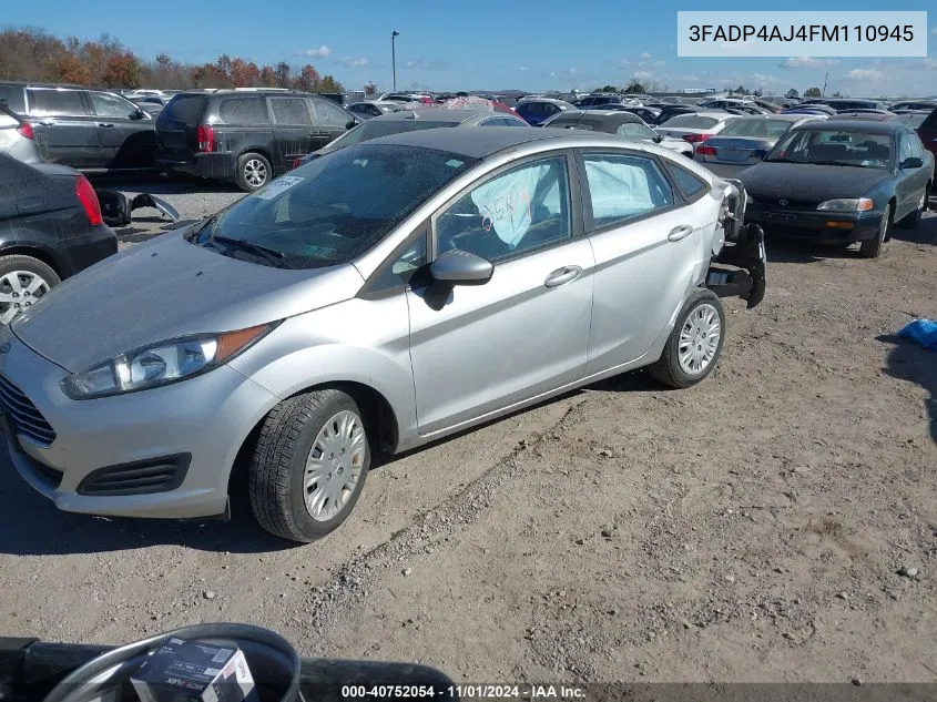 2015 Ford Fiesta S VIN: 3FADP4AJ4FM110945 Lot: 40752054