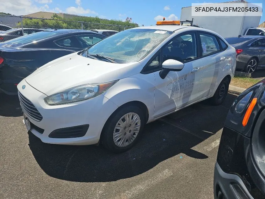 2015 Ford Fiesta S VIN: 3FADP4AJ3FM205433 Lot: 40768353