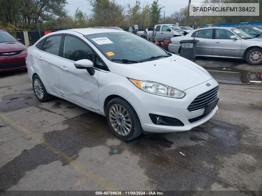 2015 Ford Fiesta Titanium VIN: 3FADP4CJ6FM138422 Lot: 40789638