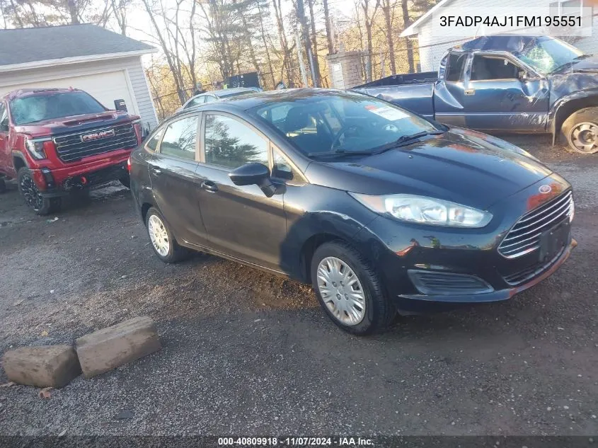 2015 Ford Fiesta S VIN: 3FADP4AJ1FM195551 Lot: 40809918