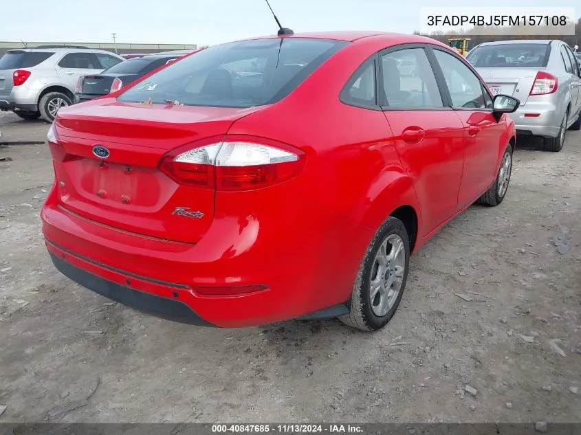 2015 Ford Fiesta Se VIN: 3FADP4BJ5FM157108 Lot: 40847685