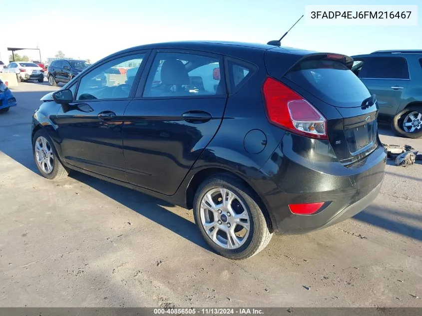 2015 Ford Fiesta Se VIN: 3FADP4EJ6FM216467 Lot: 40856505