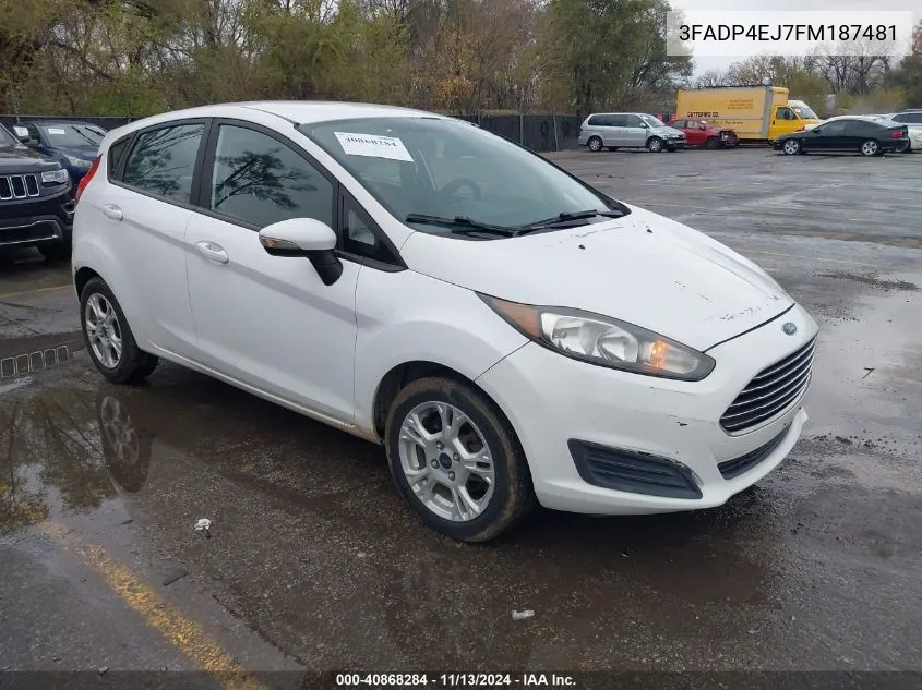 2015 Ford Fiesta Se VIN: 3FADP4EJ7FM187481 Lot: 40868284