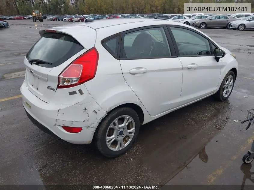 2015 Ford Fiesta Se VIN: 3FADP4EJ7FM187481 Lot: 40868284