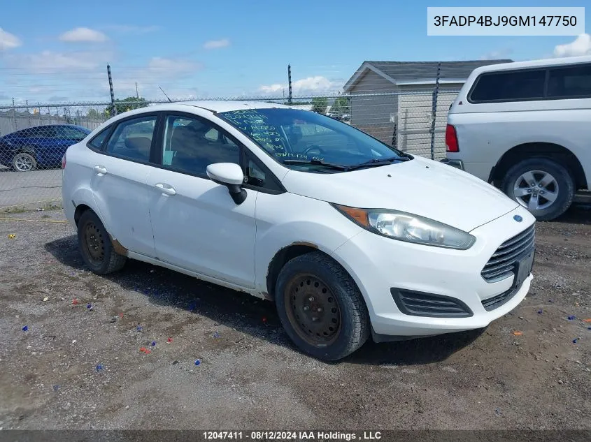 2016 Ford Fiesta Se VIN: 3FADP4BJ9GM147750 Lot: 12047411