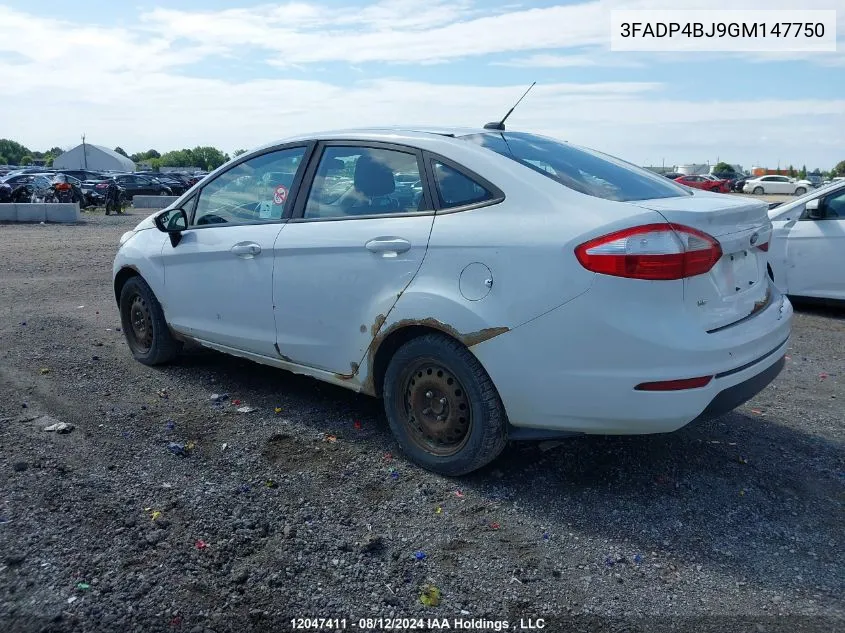 2016 Ford Fiesta Se VIN: 3FADP4BJ9GM147750 Lot: 12047411