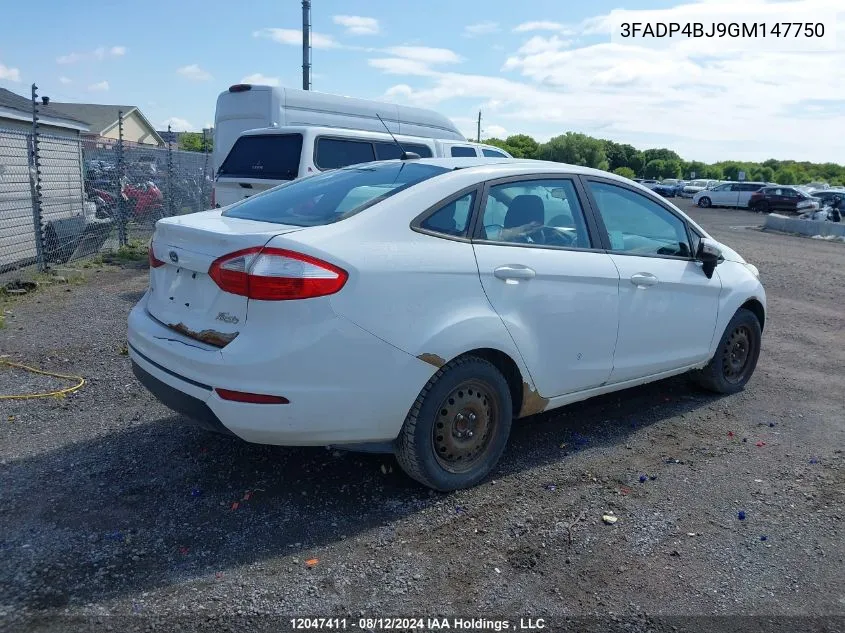 2016 Ford Fiesta Se VIN: 3FADP4BJ9GM147750 Lot: 12047411