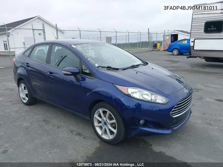 2016 Ford Fiesta Se VIN: 3FADP4BJ9GM181011 Lot: 12078973