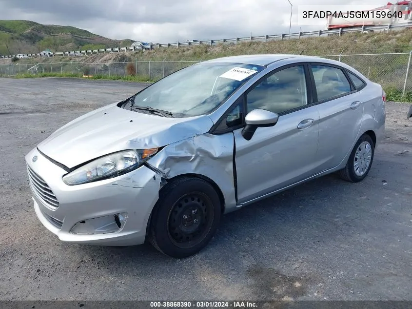 2016 Ford Fiesta S VIN: 3FADP4AJ5GM159640 Lot: 38868390