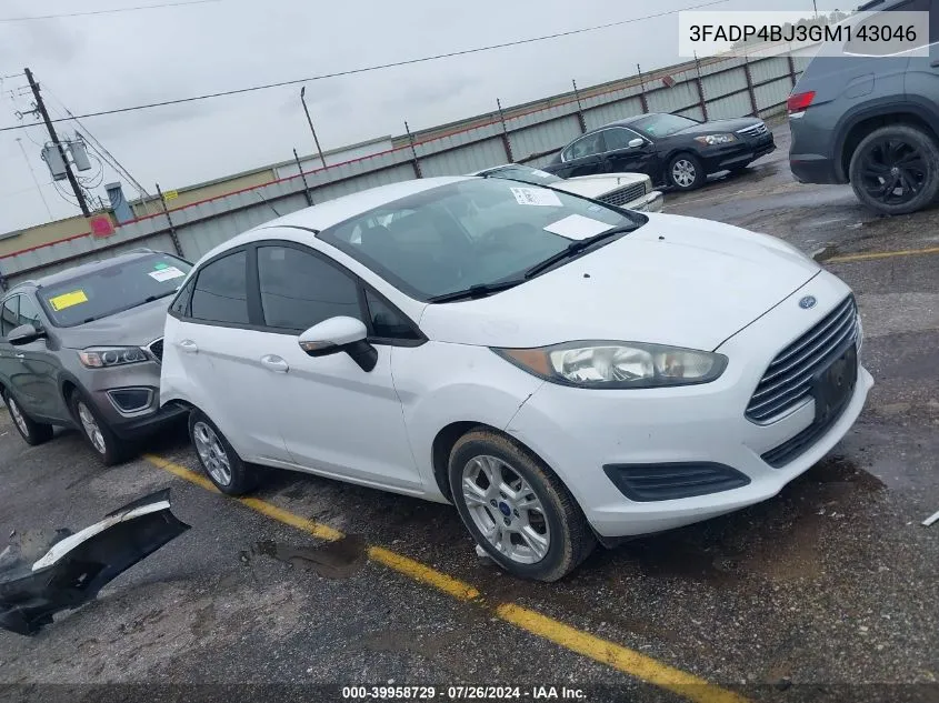 2016 Ford Fiesta Se VIN: 3FADP4BJ3GM143046 Lot: 39958729