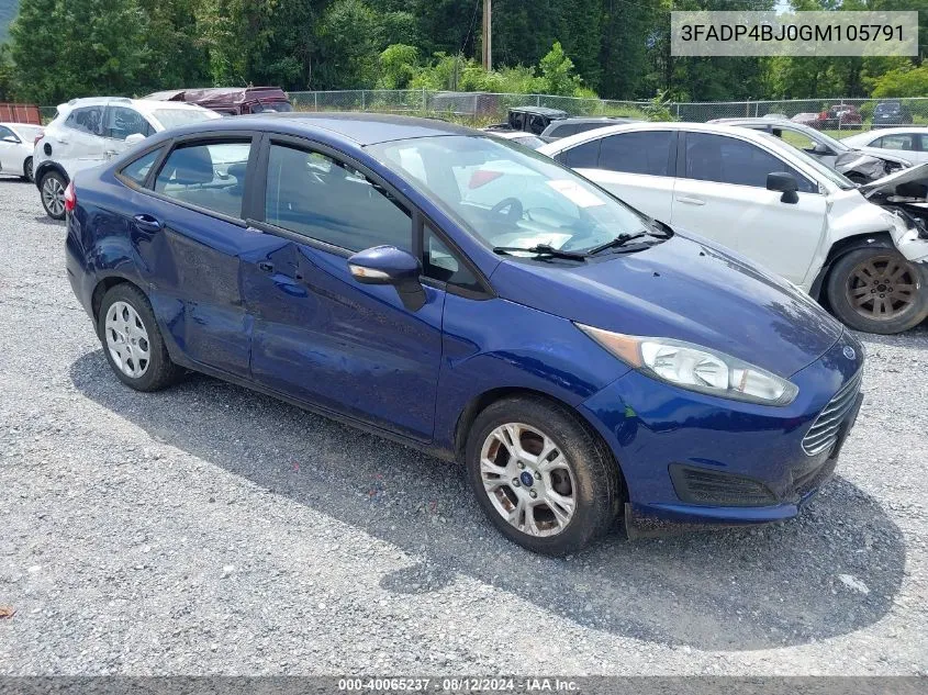 3FADP4BJ0GM105791 2016 Ford Fiesta Se