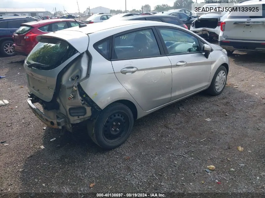 2016 Ford Fiesta S VIN: 3FADP4TJ5GM133925 Lot: 40138697