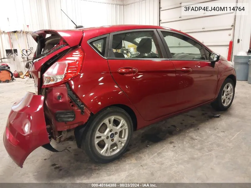 2016 Ford Fiesta Se VIN: 3FADP4EJ4GM114764 Lot: 40164385