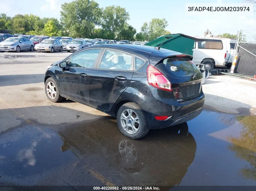 2016 Ford Fiesta Se VIN: 3FADP4EJ0GM203974 Lot: 40220582