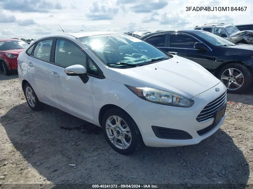 2016 Ford Fiesta Se VIN: 3FADP4BJ1GM184467 Lot: 40241373