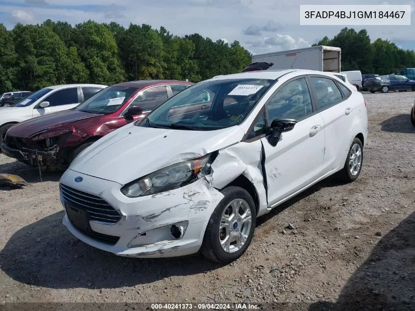 2016 Ford Fiesta Se VIN: 3FADP4BJ1GM184467 Lot: 40241373