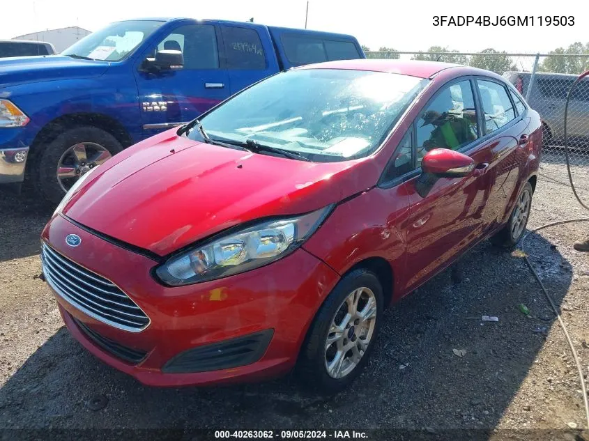 2016 Ford Fiesta Se VIN: 3FADP4BJ6GM119503 Lot: 40263062