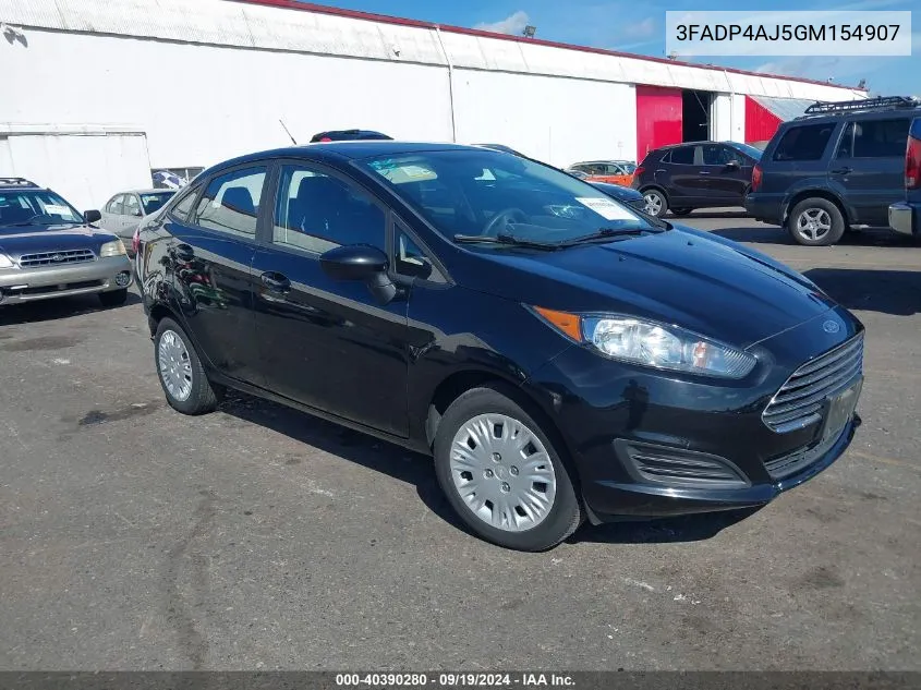 2016 Ford Fiesta S VIN: 3FADP4AJ5GM154907 Lot: 40390280