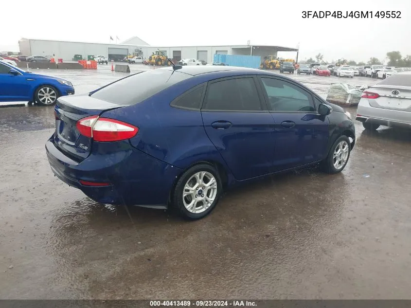 2016 Ford Fiesta Se VIN: 3FADP4BJ4GM149552 Lot: 40413489